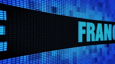 FRANCE Side Text Scrolling LED Wall Pannel Display Sign Board Stock Footage 107247867