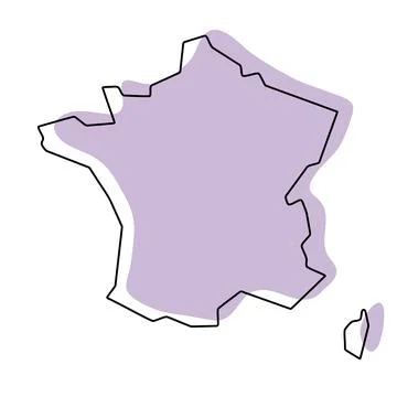France simplified vector map Stock Illustration