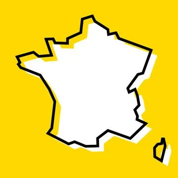 France simplified vector map Stock Illustration