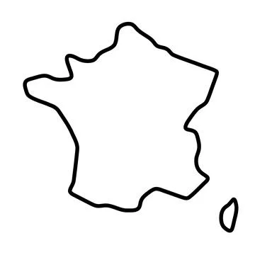 France simplified vector outline map イラスト素材