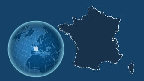 France - solid. Country and globe, isolated Illustrazione stock