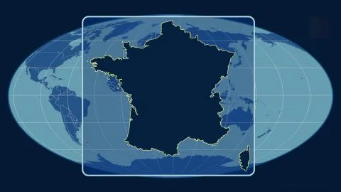 France - solid. Mollweide, centered Illustrazione stock