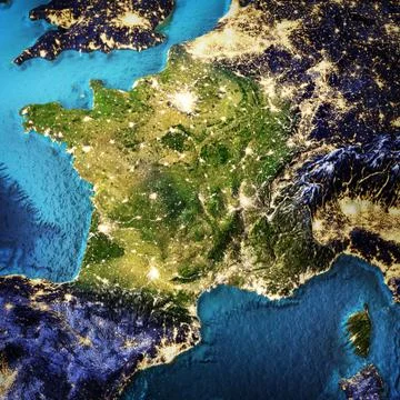 France space background 3d rendering Stock Illustration