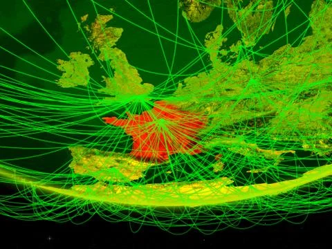 France from space with network Foto stock