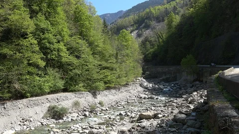 France stream in Alpine gorge Video stock 90238069