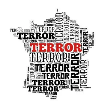 France in terror world cloud Stock Illustration
