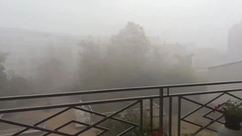 France: Violent Storms Batter Paris Region, Orange Alert Issued Stock Footage 343830800
