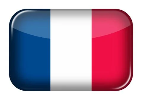 France web icon rectangle button with clipping path Stock Illustration
