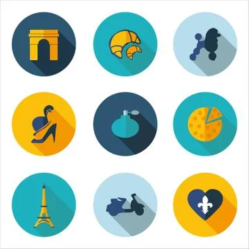 France,icons in vector format Stock Illustration