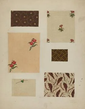 Frances Lichten, Materials from Patchwork Bedspread, c 1936 Materials from... Fotos de archivo