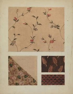 Frances Lichten, Materials from Patchwork Bedspread, c 1936 Materials from... Fotos de archivo