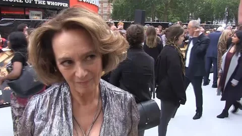 Francesca Annis is interviewed at 'King of Thieves' premiere in London - 2018 Video stock 101205434