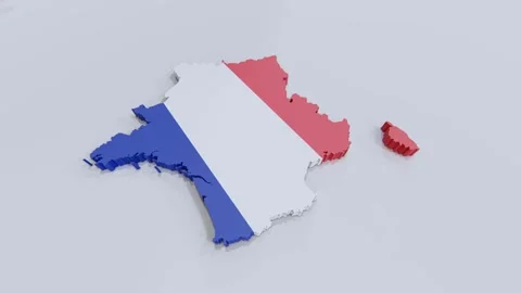 Franch map with Franch flag Stock Footage 145337601