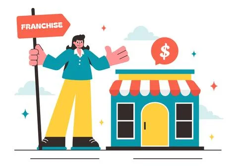 Franchise Advertising Vector Illustration featuring Business and Financial .. Stock Illustration