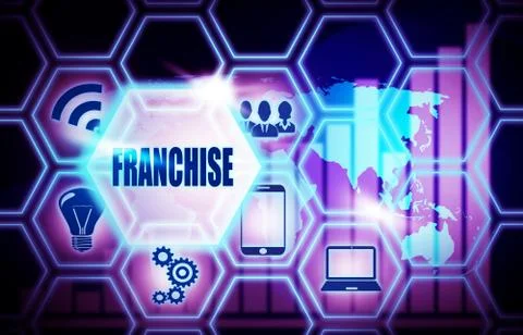 Franchise ,background model concept Business Internet ,Innovation Computer Data Stock Illustration