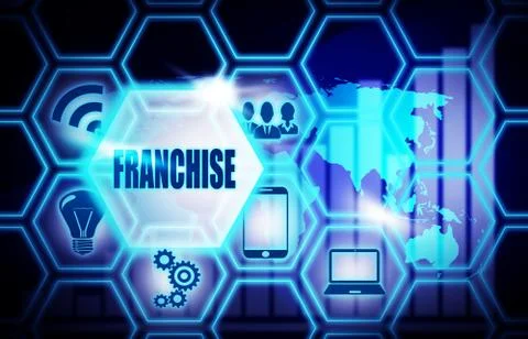 Franchise ,background model concept Business Internet ,Innovation Computer Data Stock Illustration