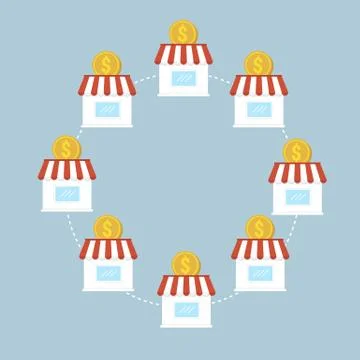 Franchise business flat design vector. Stock Illustration