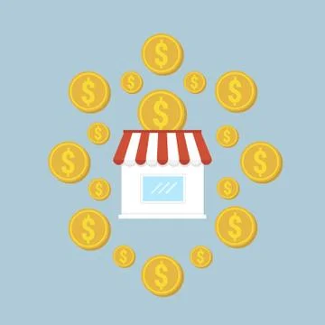 Franchise business flat design vector. Illustrazione stock