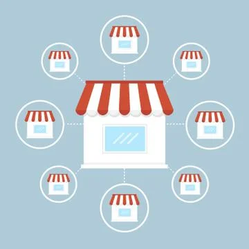 Franchise business flat design vector Stock Illustration
