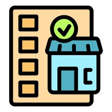 Franchise checklist with checked icon, choosing the right business opportunit Stock Illustration