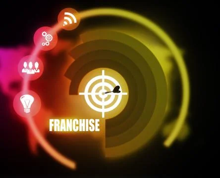 Franchise connect concept plan graphic background color Stock Illustration