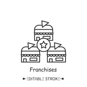 Franchise line icon. Editable vector illustration Stock Illustration