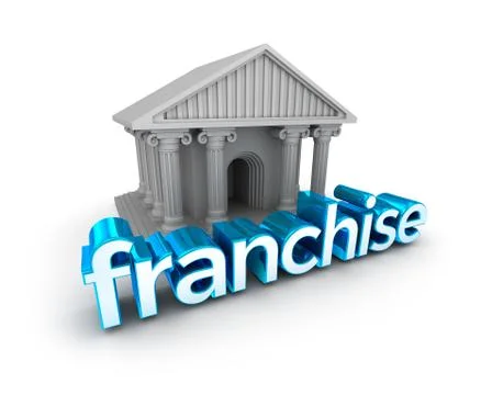 Franchise text,  3d Concept isolated on white Illustrazione stock