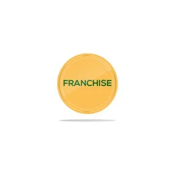 Franchise text in cream circle 스톡 일러스트
