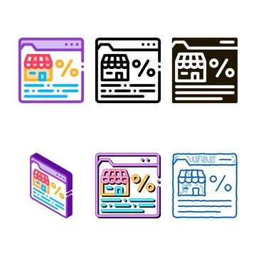 Franchise web minimal site icon vector outline Stock Illustration