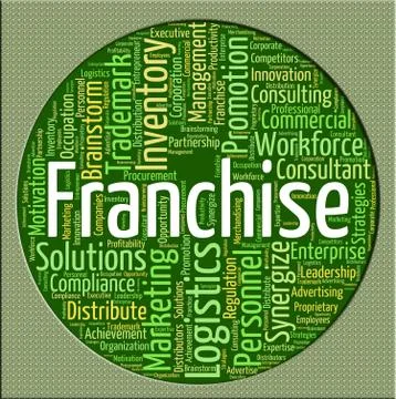 Franchise Word Represents Wordcloud Concession And Franchises Stock Illustration