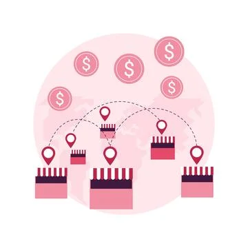 Franchising abstract concept vector illustration. Stock Illustration