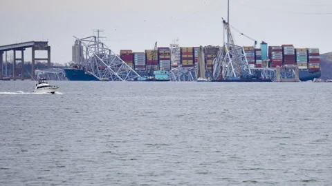 Francis Scott Key Bridge Collapse Cargo Ship Collision Baltimore, MD 스톡 동영상 270944600