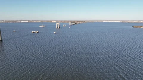 Francis Scott Key Bridge remnants Baltimore Maryland Harbor 스톡 동영상 290822412