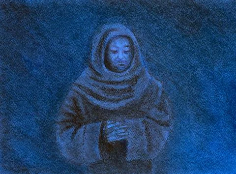 Franciscan monk praying Stock Illustration