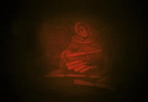 Franciscan monk in scriptorium Stock Illustration