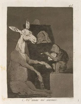 Francisco de Goya, Ni mas ni menos (Neither More nor Less), published 1799... Stock Photos