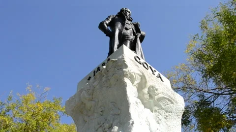 Francisco Goya statue Stock Footage 68924297