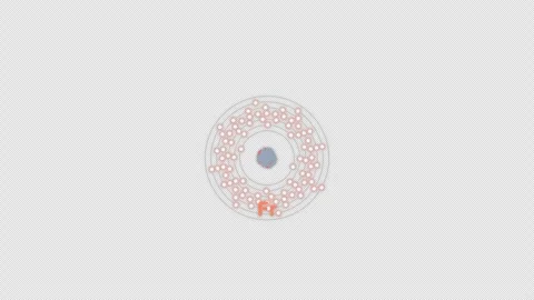 Francium Fr Bohr Atom Model Clean No Text Animation Video Overlay Alpha 4K Stock-Footage 339366800