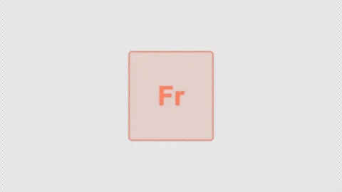 Francium Fr Periodic Table Element Tile Clean No Text Animation Video Overlay Al Stock-Footage 339366748
