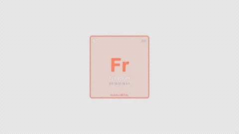 Francium Fr Periodic Table Element Tile Labeled Animation Video Overlay Alpha 4K 動画素材 339366759