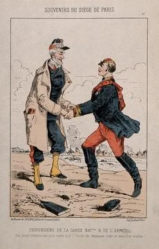 Franco-Prussian War: in the siege of Paris. a surgeon of the Garde National.. Stock Illustration