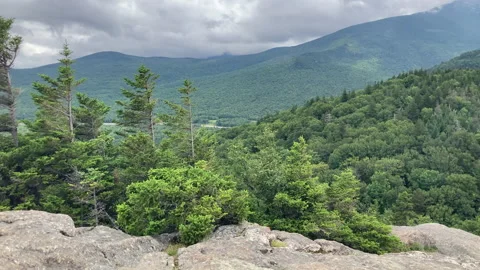 Franconia Notch State Park and surrounding area, including Echo Lake, 4K Video stock 221103976