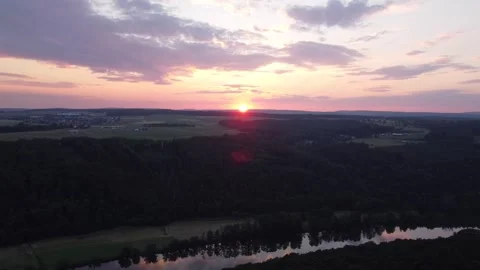 Franconia at Sunset (w. Main river) - [1080p/2K/30fps] - Right-Mov-Clip Stock Footage 243464494