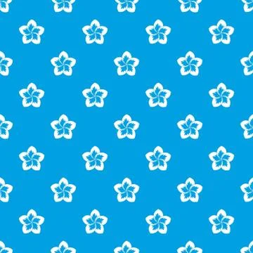 Frangipani flower pattern seamless blue Illustrazione stock