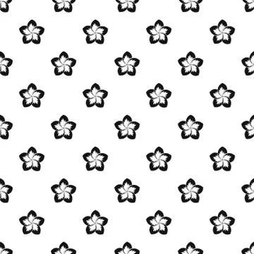 Frangipani flower pattern, simple style イラスト素材
