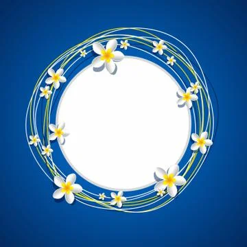 Frangipani Flowers Frame Stock Illustration