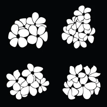 Frangipani silhouettes for design vector Illustrazione stock