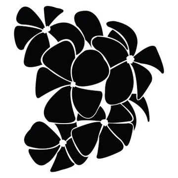 Frangipani silhouettes for design vector Stock Illustration