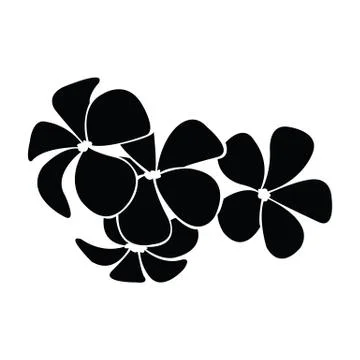 Frangipani silhouettes for design vector Illustrazione stock