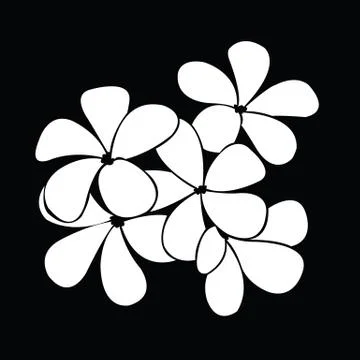 Frangipani silhouettes for design vector Stock Illustration